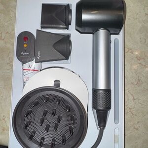 Dyson Hair Dryer Set - Silver and Black used
